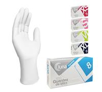 MUNTRADE Guantes Desechables de Látex - 100 unidades/caja, Sin Polvo, Guantes Látex Blanco Talla L