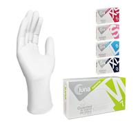 MUNTRADE Guantes Desechables de Látex - 100 unidades/caja, Sin Polvo, Guantes Látex Blanco Talla M
