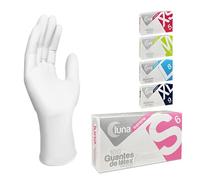 MUNTRADE Guantes Desechables de Látex - 100 unidades/caja, Sin Polvo, Guantes Látex Blanco Talla S