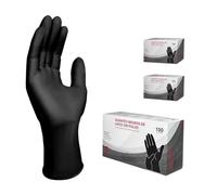 MUNTRADE Guantes Desechables de Látex - 100 unidades/caja, Sin Polvo, Guantes Látex (Negro, S)