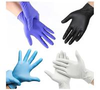MUNTRADE Guantes Desechables de Nitrilo - 100 unidades/caja, Sin Polvo, Sin Látex - Todas las tallas (L, Negro)