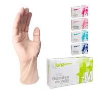 MUNTRADE Guantes Desechables de Vinilo, 100 unidades/caja, Sin Polvo, Guantes de Vinilo, Guantes Desechables (M, Transparente)
