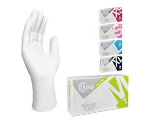 MUNTRADE Guantes Latex Talla M 100 unidades | Guantes Desechables Blancos Sin Polvo