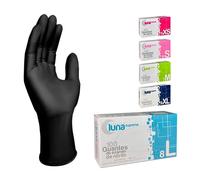 MUNTRADE Guantes Nitrilo 100 unidades | Guantes de Nitrilo Sin Polvo, Sin Látex, Guantes Desechables (L, Negro)
