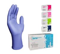 MUNTRADE Guantes Nitrilo 100 unidades | Guantes de Nitrilo Sin Polvo, Sin Látex, Guantes Desechables (L, Violeta)
