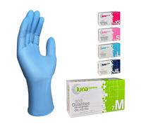 MUNTRADE Guantes Nitrilo 100 unidades | Guantes de Nitrilo Sin Polvo, Sin Látex, Guantes Desechables (M, Azul)