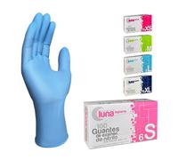 MUNTRADE Guantes Nitrilo 100 unidades | Guantes de Nitrilo Sin Polvo, Sin Látex, Guantes Desechables (S, Azul)