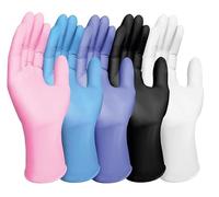 MUNTRADE Guantes Nitrilo 100 unidades - Guantes Desechables, Sin Polvo, Sin Látex, Colores y Tallas (M, Violeta)