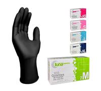 MUNTRADE Guantes Nitrilo Talla M 100 unidades | Guantes Desechables Negros Sin Polvo y Sin Látex