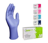 MUNTRADE Guantes Nitrilo Talla M 100 unidades | Guantes Desechables Violetas Sin Polvo y Sin Látex