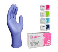 MUNTRADE Guantes Nitrilo Talla S 100 unidades | Guantes Desechables Violetas Sin Polvo y Sin Látex