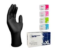 MUNTRADE Guantes Nitrilo Talla XL 100 unidades | Guantes Desechables Negros Sin Polvo y Sin Látex