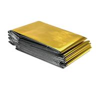 MUNTRADE Manta Térmica de Emergencia 10 Unidades | Manta Isotérmica Aluminizada Dorada y Plateada para Supervivencia y Primeros Auxilios