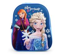 MUNTRADE Mochila Infantil 3D Frozen con Cremallera y Bolsillo Lateral | Tirantes regulables | Bolsillo lateral de malla | Asa superior | Cierre con cremallera | Para colegio excursiones y viajes