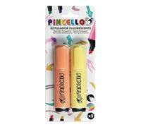 MUNTRADE Pack de 2 Subrayadores Color Amarillo y Naranja Pastel | Set de 2 Rotuladores Pastel Color Amarillo y Naranja