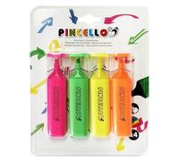 MUNTRADE Pack de 4 Subrayadores Brillantes | Set de 4 Rotuladores Fluorescentes Color Amarillo, Naranja, Verde, Rosa
