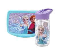 MUNTRADE Set Fiambrera y Botella Infantil Frozen con Elsa y Anna