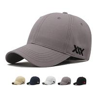 MUNULA Gorra de béisbol de Gran tamaño XXL, Sombreros de Cabeza Grande para Hombres, Sombreros Bordados Grandes, Sombrero de papá Ajustable de 23.6 a 26.8 Pulgadas, Gris, XXL/3XL