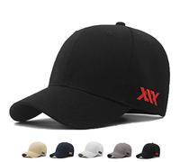 MUNULA Gorra de béisbol de Gran tamaño XXL, Sombreros de Cabeza Grande para Hombres, Sombreros Bordados Grandes, Sombrero de papá Ajustable de 23.6 a 26.8 Pulgadas, Negro -, XXL/3XL