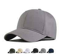 MUNULA - Gorra de béisbol de tamaño grande XXL para cabeza grande para hombre, gorra ajustable de 60 a 68 cm, Gris, XXL/3XL