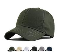 MUNULA - Gorra de béisbol de tamaño grande XXL para cabeza grande para hombre, gorra ajustable de 60 a 68 cm, Verde militar, XXL/3XL
