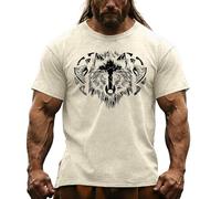 Munweiyu Camiseta de cultura nórdica para hombre, camiseta básica para hombre del norte, camiseta vikinga, camiseta de mitología del norte, camiseta unisex para adultos, camiseta de manga corta, corte