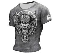 Munweiyu Camiseta de gimnasio para hombre, clásica, celta, vikingo, vegvisir, brújula, camiseta nórdica, camiseta de mitología del Nordmann, camisetas unisex para adultos, camisetas de manga corta