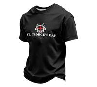 Munweiyu Camiseta de manga corta para hombre de gran tamaño con bandera de Inglaterra de Saint George, camiseta de armas reales, camiseta de San Jorge, camiseta inglesa, camiseta de verano británica