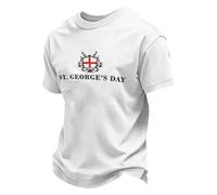 Munweiyu Camiseta de manga corta para hombre de gran tamaño con bandera de Inglaterra de Saint George, camiseta de armas reales, camiseta de San Jorge, camiseta inglesa, camiseta de verano británica