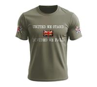 Munweiyu Camiseta de manga corta para hombre, diseño de bandera británica, cuello redondo, camiseta de verano, Verde militar., 4XL