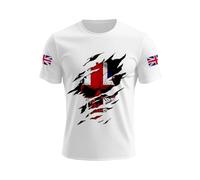 Munweiyu Camiseta deportiva con estampado de bandera británica para hombre, camiseta de manga corta, camiseta de verano transpirable, Blanco, 4XL