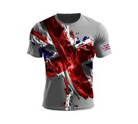 Munweiyu Camiseta deportiva de Reino Unido para hombre, camiseta de bandera británica, camiseta de Inglaterra, sudadera con bandera de Gran Bretaña, camiseta de manga corta para verano, gris, 4XL