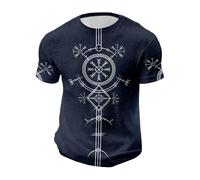Munweiyu Camiseta nórdica de Vikings para hombre, corte ajustado, camiseta para hombre del norte, guerrero, camiseta de lobos, gofres de Odins, cuervos, tees, camiseta de mitología, camiseta clásica