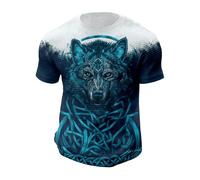 Munweiyu Camiseta nórdica de Vikings para hombre, corte ajustado, camiseta para hombre del norte, guerrero, camiseta de lobos, gofres de Odins, cuervos, tees, camiseta de mitología, camiseta clásica