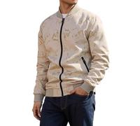 Munweiyu Chaqueta bomber con estampado de camuflaje, chaqueta cortavientos ligera, chaqueta de entretiempo, primavera y otoño, chaqueta de aviador, cuello alto, chaqueta de béisbol con bolsillos con