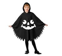 Munweiyu Disfraz de Halloween para niños, capa fantasma, capa con capucha, espeluznante fantasma, poncho con capucha Cape Cloak Sensenmann Traje fantasmal para niños y niñas