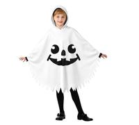 Munweiyu Disfraz de Halloween para niños, capa fantasma, capa con capucha, espeluznante fantasma, poncho con capucha Cape Cloak Sensenmann Traje fantasmal para niños y niñas