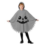 Munweiyu Disfraz de Halloween para niños, capa fantasma, capa con capucha, espeluznante fantasma, poncho con capucha Cape Cloak Sensenmann Traje fantasmal para niños y niñas
