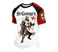 Munweiyu England Saint George's Baseball Shirt Herren Cross St Georges Day. Tshirt English Flag T Shirts Cross of St George. Tees Tops England Tee Shirt Kreuz Sweatshirt