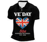 Munweiyu Forever My Queen - Polo para hombre con orgullo británico y apreciación de Elizabeth, unisex, manga corta, polo clásico, camiseta de verano, sudadera británica, Negro , XL