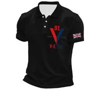 Munweiyu Forever My Queen - Polo para hombre con orgullo británico y apreciación de Elizabeth, unisex, manga corta, polo clásico, camiseta de verano, sudadera británica, 02 negro., XL