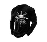 Munweiyu Odin - Camiseta básica de manga larga para hombre, diseño de Vikings Valhalla, para fans del norte Keltic, Negro , XXL