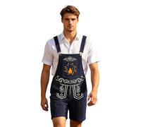 Munweiyu Oktoberfest Peto para hombre, traje regional, divertido, corto, para traje regional, pantalones cortos de impresión, mono, traje regional bávaro, peto, A3 Azul Marino, XS