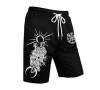 Munweiyu Pantalones cortos holgados para hombre, pantalones cortos de Vikings Valhalla, pantalones cortos de runas, pantalones de baño, pantalones cortos de baño, pantalones cortos berserker