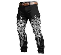 Munweiyu Pantalones vikingos de trekking para hombre, pantalones cargo medievales, pantalones de trabajo, mito nórdico, pantalones deportivos, pantalones de sudadera, pantalones de verano, pantalones