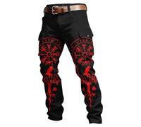 Munweiyu Pantalones vikingos de trekking para hombre, pantalones cargo medievales, pantalones de trabajo, mito nórdico, pantalones deportivos, pantalones de sudadera, pantalones de verano, pantalones