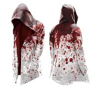 Munweiyu Sudadera con capucha para hombre de gran tamaño de Vikings con capucha, abrigo nórdico con capucha, capa impresa en 3D, ropa medieval, chaqueta de longitud media, parka, disfraz de cosplay