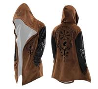 Munweiyu Sudadera con capucha para hombre, ropa medieval, estilo vikingo, mitología nórdica, sudadera con capucha, chaqueta de moto, vintage, gabardina, sudadera con capucha, disfraz de cosplay