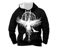 Munweiyu Sudadera con capucha para hombre Vikings con capucha mitología nórdica con estampado 3D, sudadera con capucha, sudadera con capucha de manga larga, sudadera con capucha 3D, tótem con