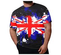 Munweiyu United Kingdom Raglan Shirt Herren Große Größe Tshirt England Flagge T Shirts Union Jack T Shirt British Tees Tops Uk Bandera Print Tee Shirts Großgröße Sweatshirt für UK Fans